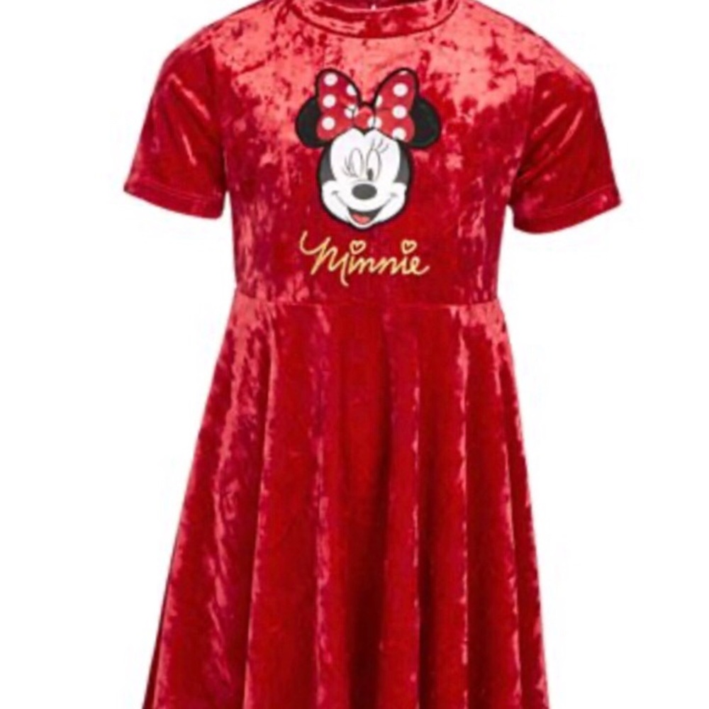 Disney Girls Minnie Mouse Velvet Dress